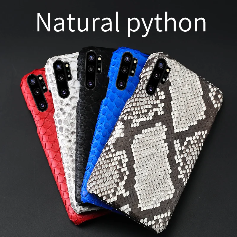 

Genuine Python Leather phone case for Samsung galaxy Note 10 Note 10 Pro A50 A70 A30 A8 2018 S10 S7 S8 S9 Plus Snakeskins cover