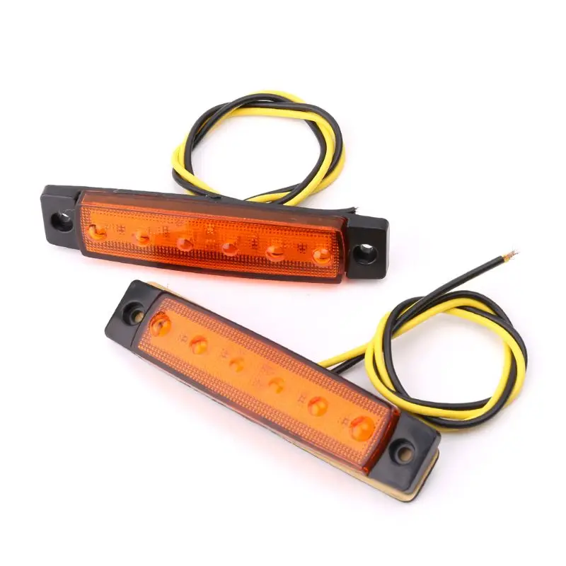 1 пара желтый 6 LED автобус Ван Лодка Грузовик Прицеп боковой габаритный задний