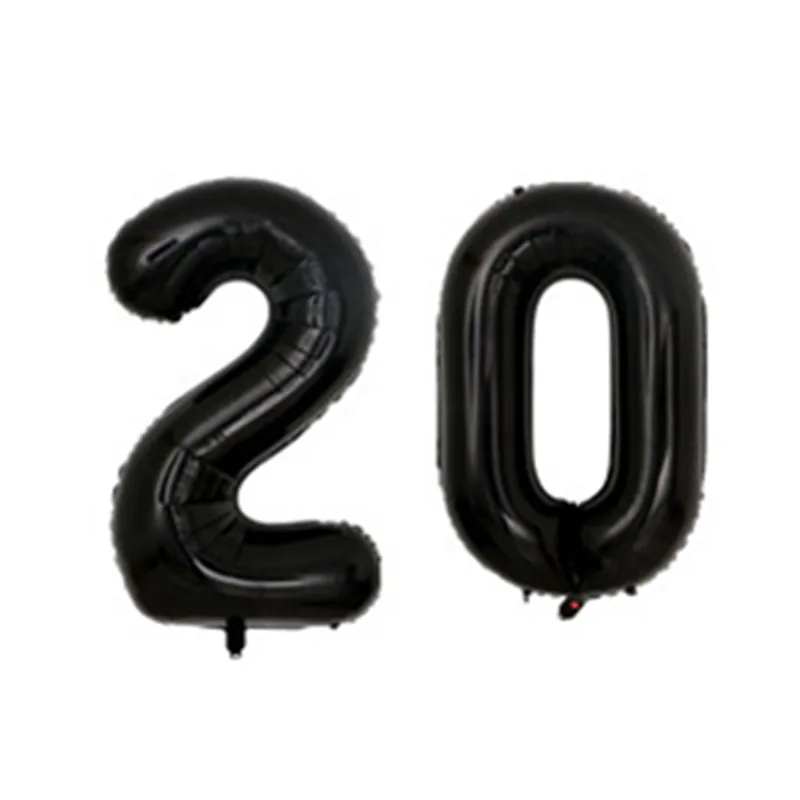 32 дюймов золото цифра воздушные шары 10 20 30 40 50 60 70, 80, 90 лет старый День рождения свадебные Юбилей DIY воздушные шары для украшения - Цвет: number 20