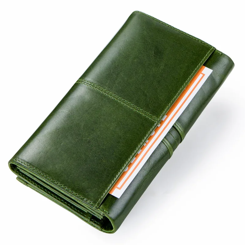 Women's Wallets Genuine Leather Casual Long Clutch Purse Money Bag Multi-function Card Cross Pattern Detachable Billetera Mujer