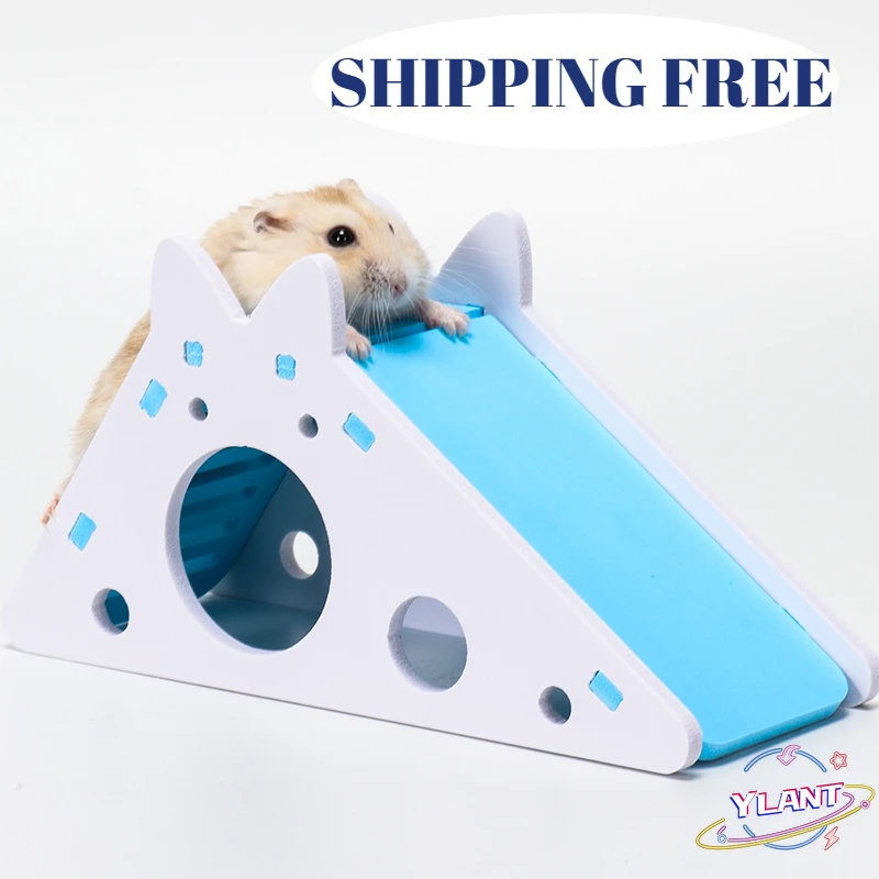 

Wooden Hamster House with Ladder Slide for Guinea Pig Hamster Accessories Hamster Cage Hamster Hideout Cute Hamster Exercise Toy