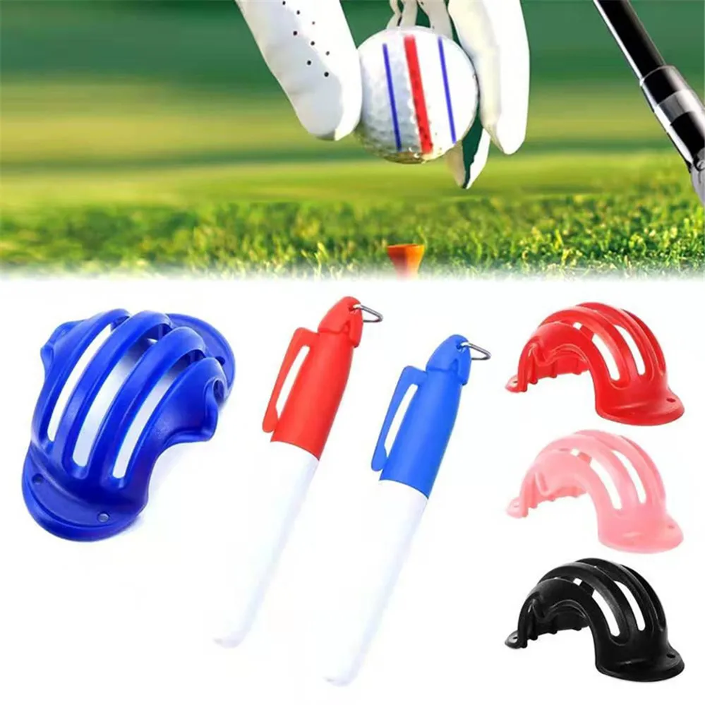 

1Pc Golf Ball Line Clip Liner Marker Pen Golf Scribe Accessories Supplies Transparent Green Clip Liner Template Alignment Marks