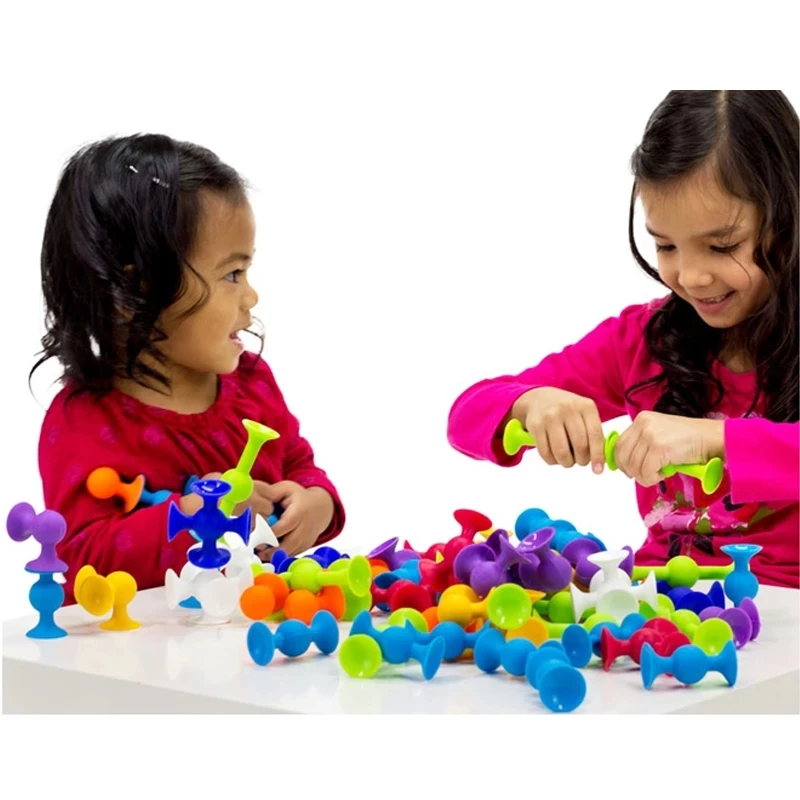 Новинка Мягкие строительные блоки для детей DIY Pop squigz присоска забавная