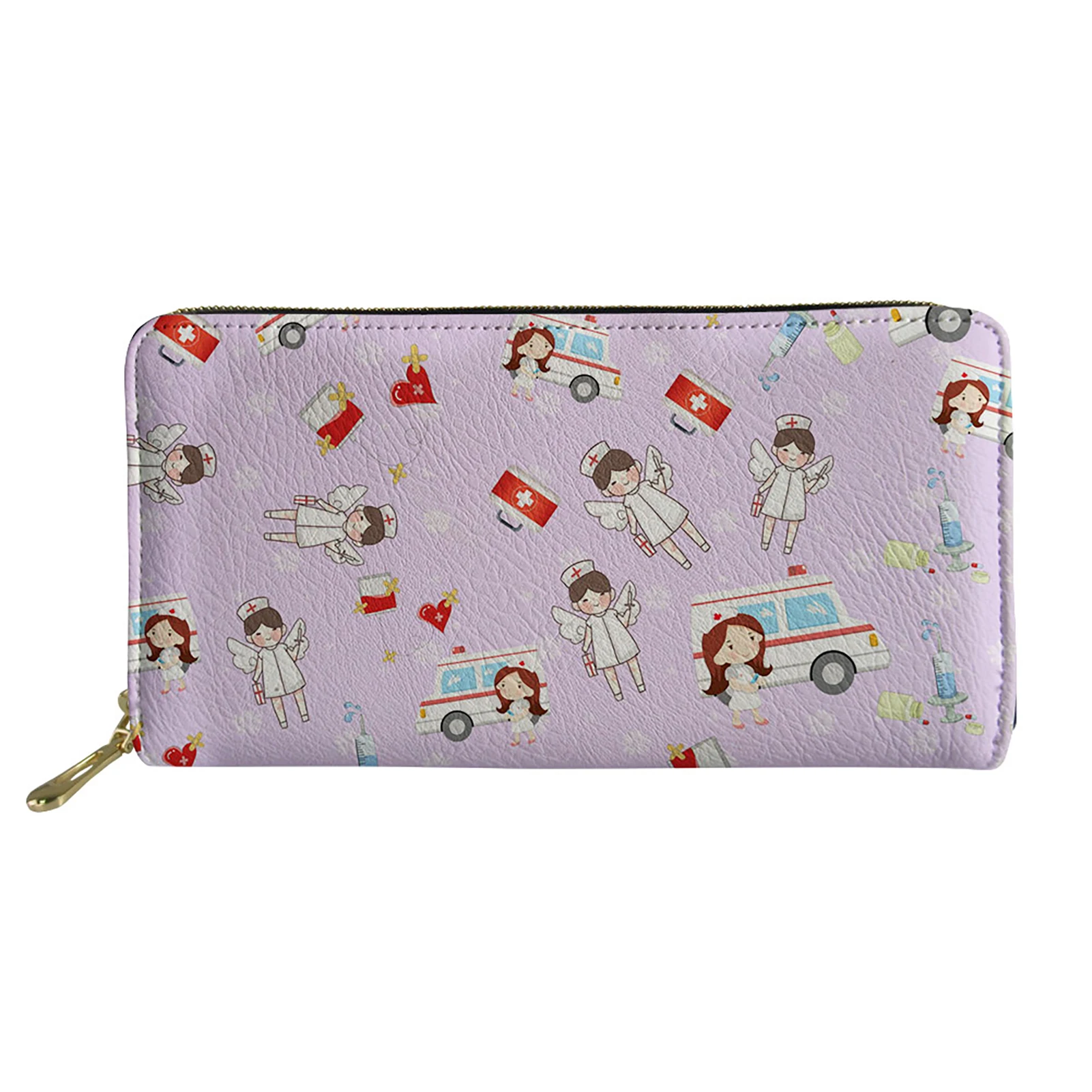 

Nurses And Ambulances Design Female Ladies Leather Wallets Casual Women Credit Card Holders Long Clutch Hand Bag Purse