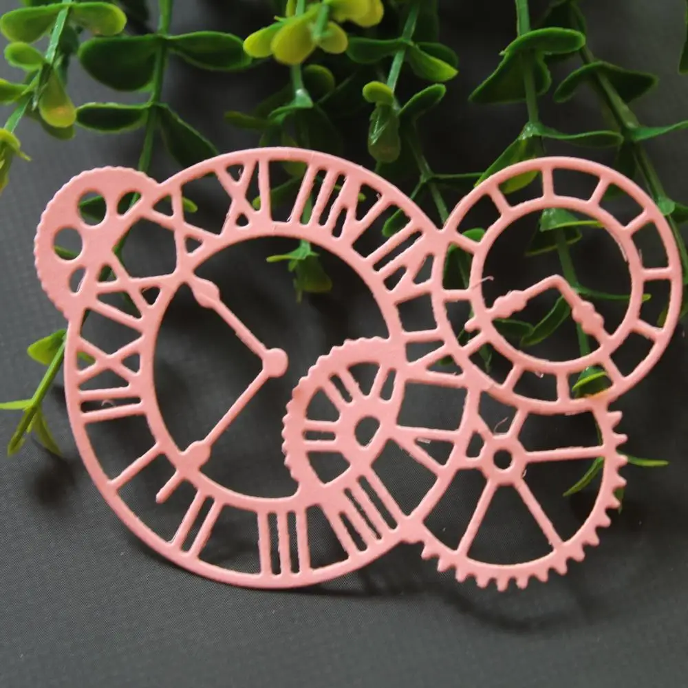 Часы время оси металла прорезной трафарет для окраски DIY Скрапбукинг бумажные