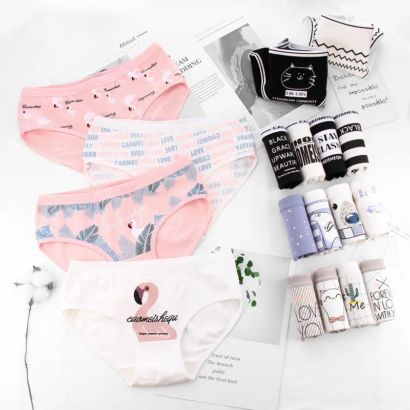 Новинка в студенческом стиле 4 шт./лот трусики для девочек красивое нижнее белье