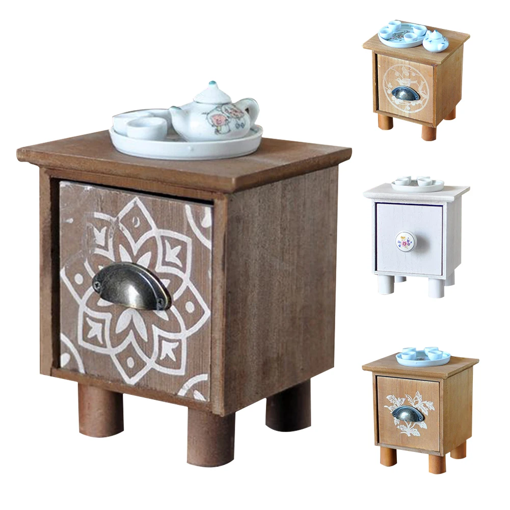 Wood Tea Table Set Infant Photography Props Take Photos Newborn Baby Geometric Pattern Mini Accessories Chair Decoration Posture |