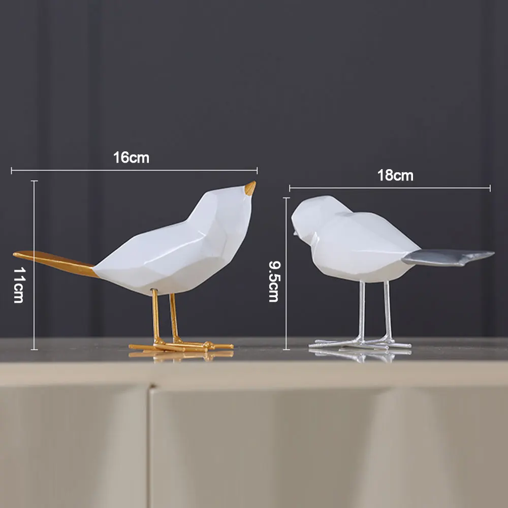 Nordic Minimalist Resin Bird Figurine Simulation White Modern Home Furnishing Decor Craft for Christmas Office 1 | Дом и сад