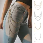Ремень-цепочка для брюк женский в стиле хип-хоп, 3 слоя, цепочка на джинсы