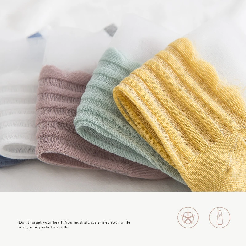 20PCS=10 pairs Women's Socks Summer Thin Non-slip Breathable Glass Stockings Shallow Mouth Stripes  Mouth Transparent Boat Socks