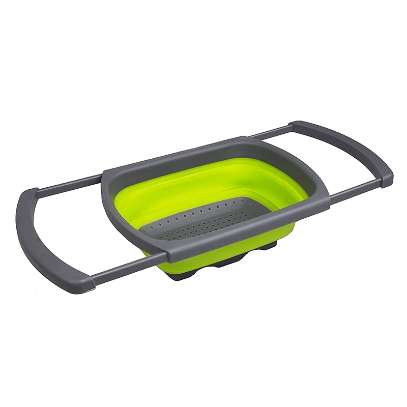 Складной на раковину дуршлаг/ситечко зеленый | Дом и сад