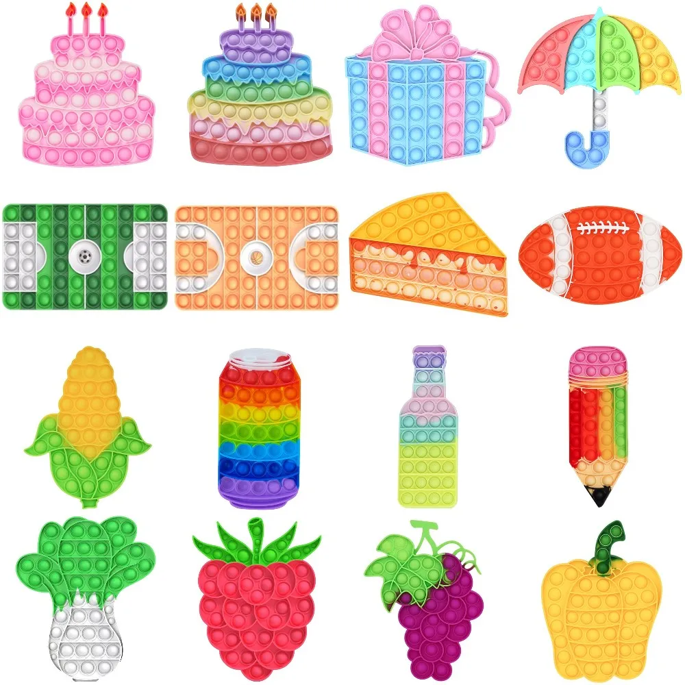 

Hot Fidget Reliver Stress Toy Cake Push Bubble Antistress Toys Adults Children Sensory Toys Relieve Autism Free Shipping