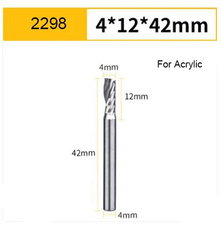 5 шт./компл. 4 мм Одна Флейта спиральный резак Концевая фреза для станка с ЧПУ