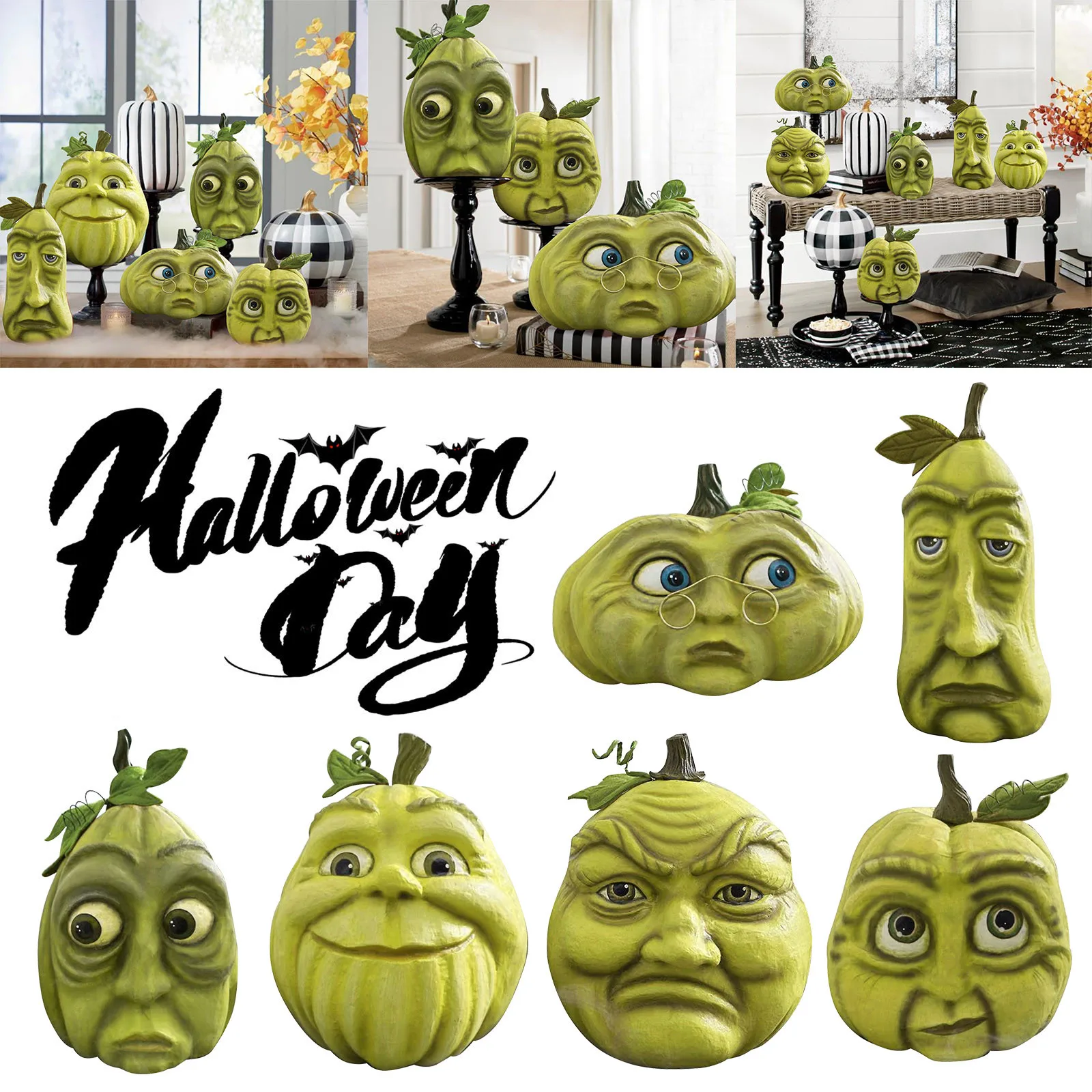 Экспрессивное украшение в виде тыквы на Хэллоуин забавный подарок миниатюрные