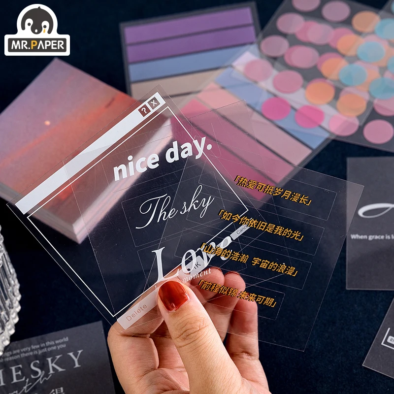 

Mr.paper 4 Kinds Of Design Sun, Moon And Stars Series Creative Hand Account Decoration DIY Material Stickers And Notepads