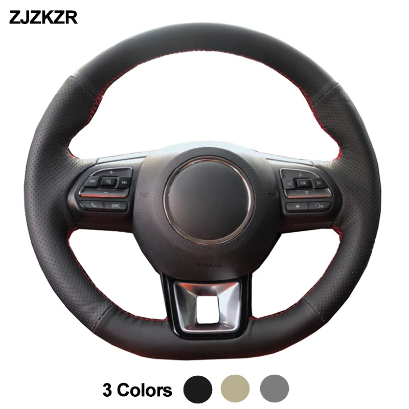 Car Steering-Wheel Cover Hand Sewing Wrap For MG ZS HS 2017 2018 2019 2020 For MG GS 2016 2017 2018 2019 2020 Funda Volante