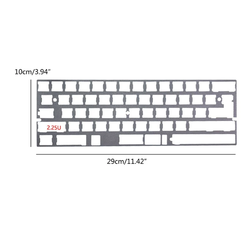 

2.25U Alu Plate 60% DZ60 GH60 Plate for DIY Mechanical Keyboard Stainless Steel
