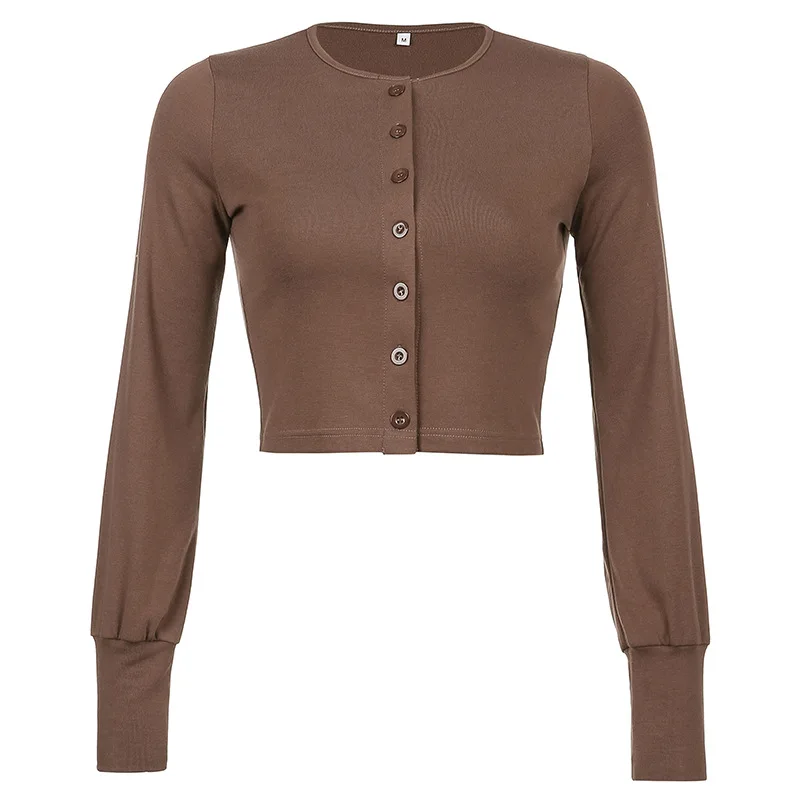 

Spring Summer Casual Women's Cardigan Sexy Single-Breasted Temperament Short Style All-Match Knitted Crop Top Female Clothing