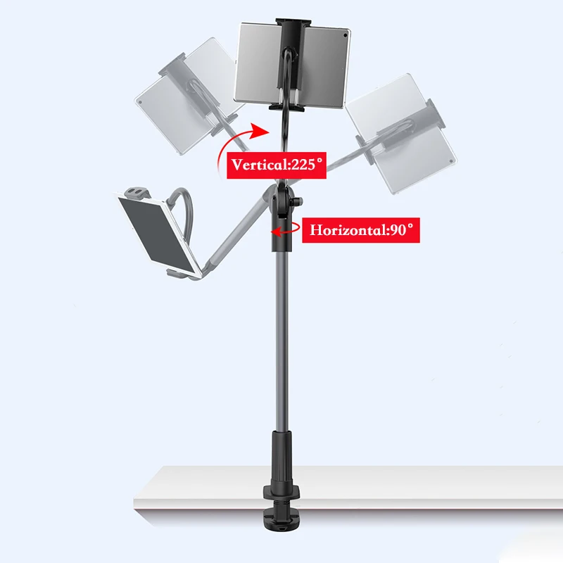 long arm adjustable tablet phone holder for ipad pro 12 9 desktop lazy bed tablet phone support clip stand for iphone x 11 mount free global shipping