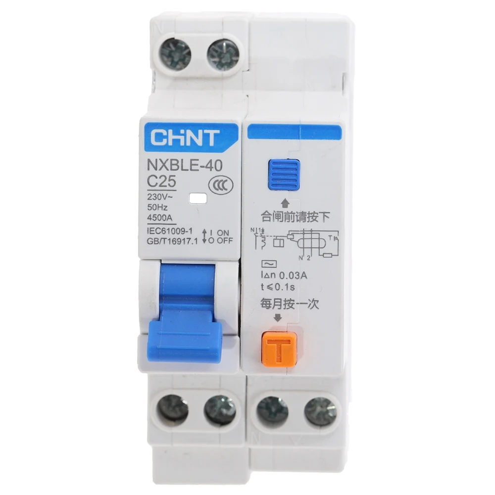 CHNT DZ267LE-32 1P+ N DPNL 10A 16A 20A 25A 32A остаточный ток автоматический выключатель RCBO NXBLE-40