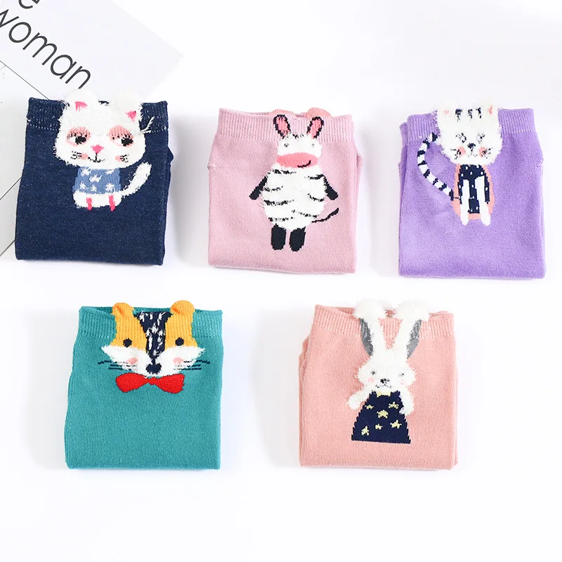 

1 Pairs Spring and Autumn Novel Original Design Fashion Women's Cotton Socks Funny Cartoon Animal Dog Cute Girl Happy Funny 2022