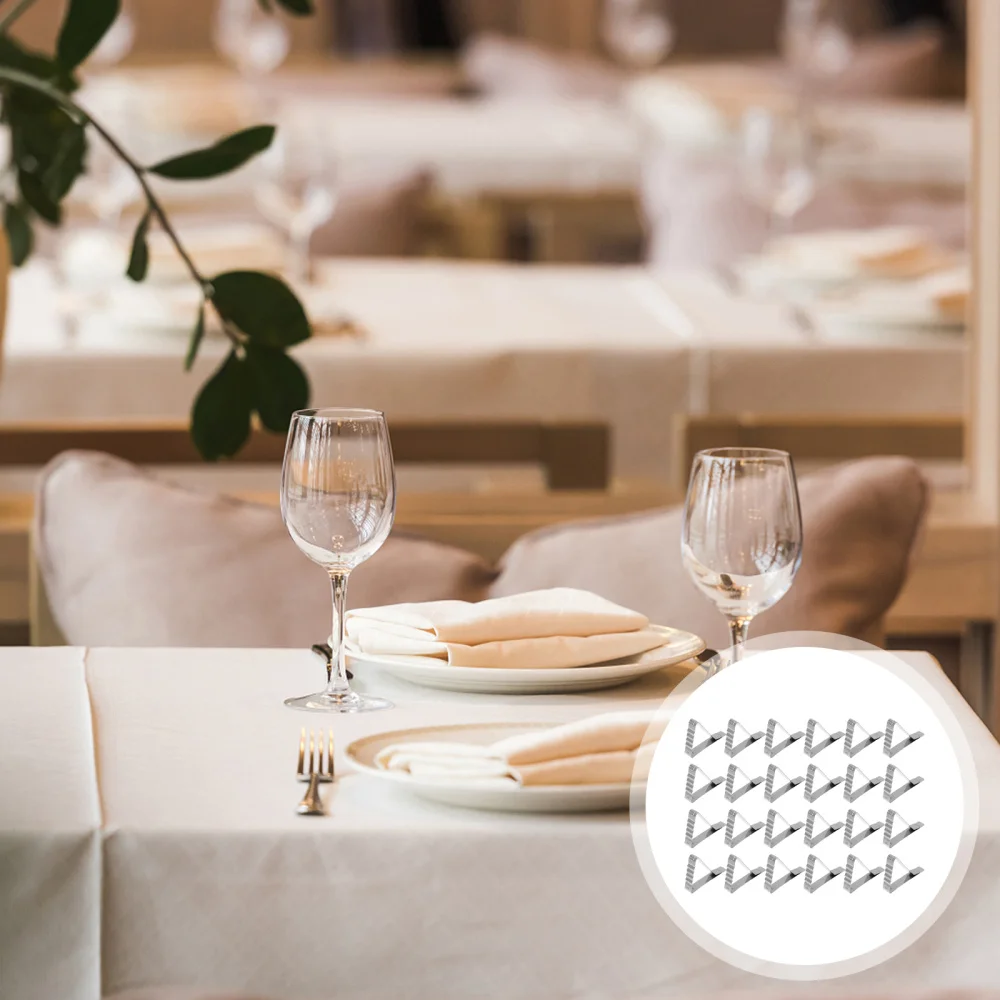 

24pcs Stainless Steel Tablecloth Clips Antiskid Table Cover Fixing Clip (Silver)