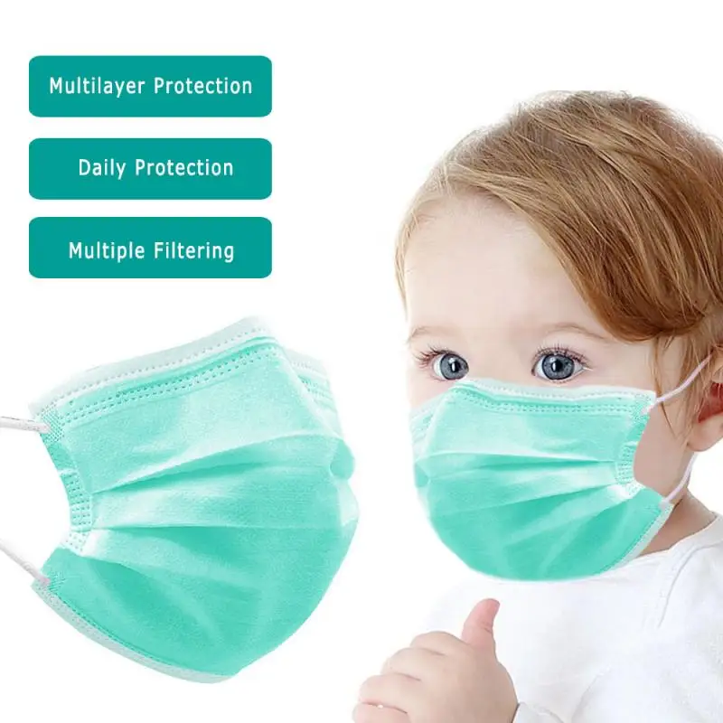1 шт. одноразовая маска для рта детей 3 слоя нетканого пылесборника чехол Ушная