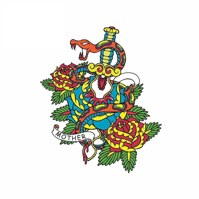 

Dagger Flower Snake Car Accessories Custom Sticker Occlusion Scratch Vinyl 3D DIY Decal Auto Decoration Assessoires KK13*11cm