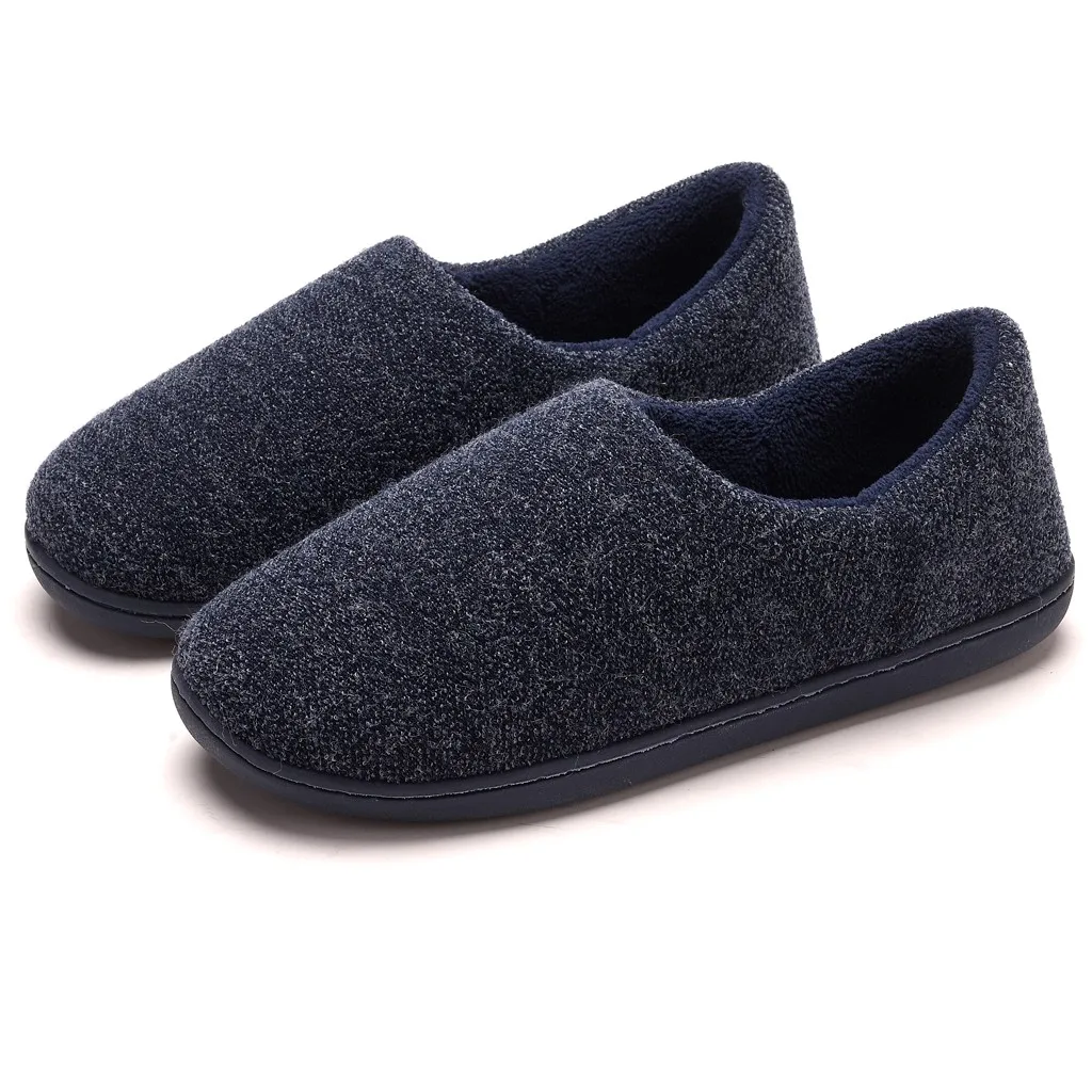 Обувь мужские тапочки Простые лаконичные домашние из хлопка Зимние удобные