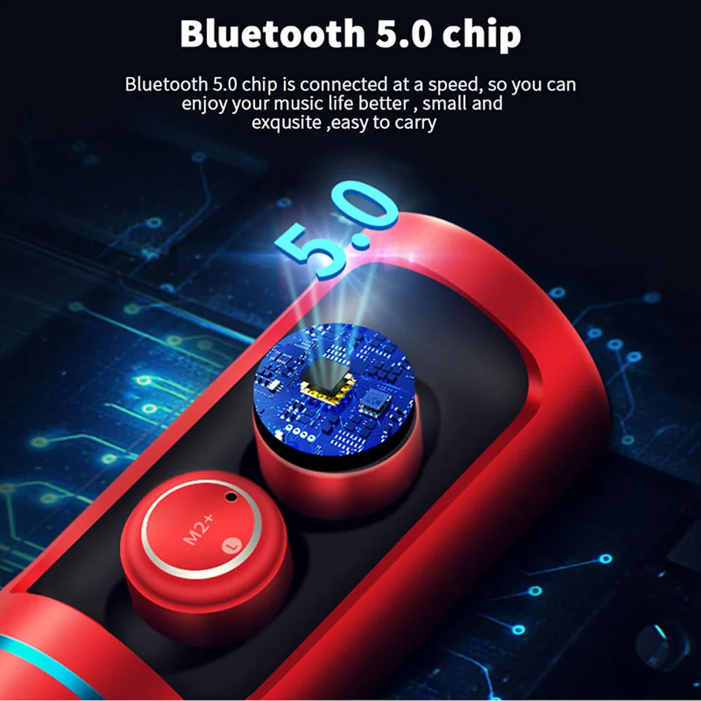 M2 + беспроводная Bluetooth 5 0 гарнитура TWS бинауральные стерео спортивные