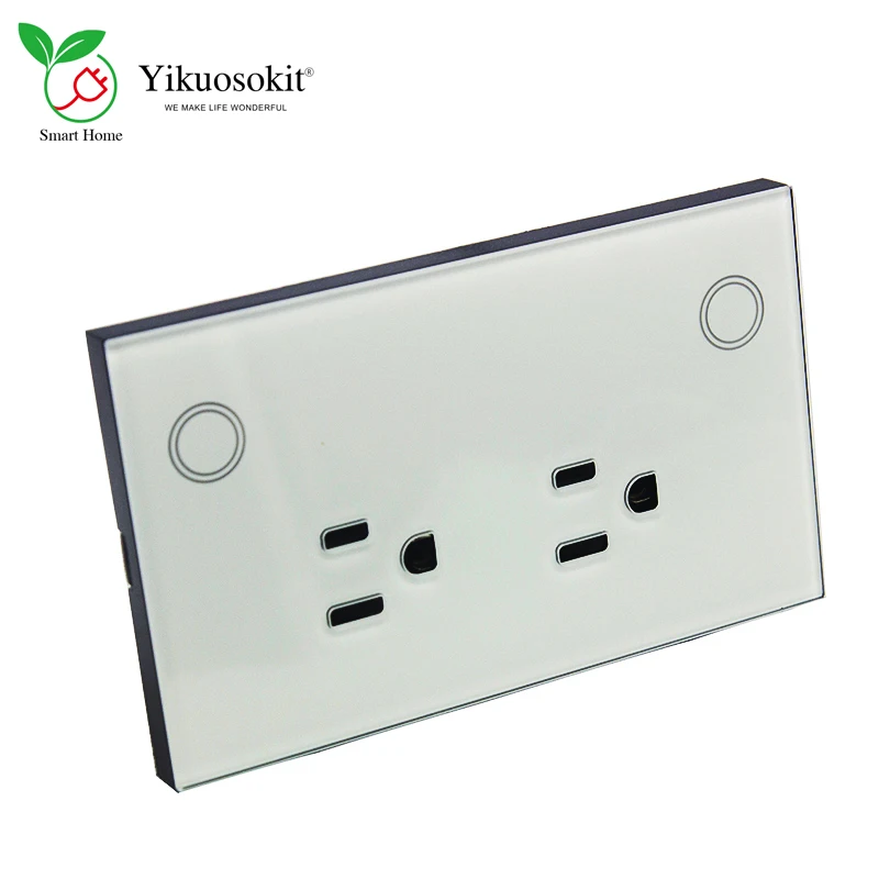 

Умная настенная розетка с двойным разъемом стандарта США, розетки питания 13 А, 110 В переменного тока, сенсорный выключатель с дистанционным ...