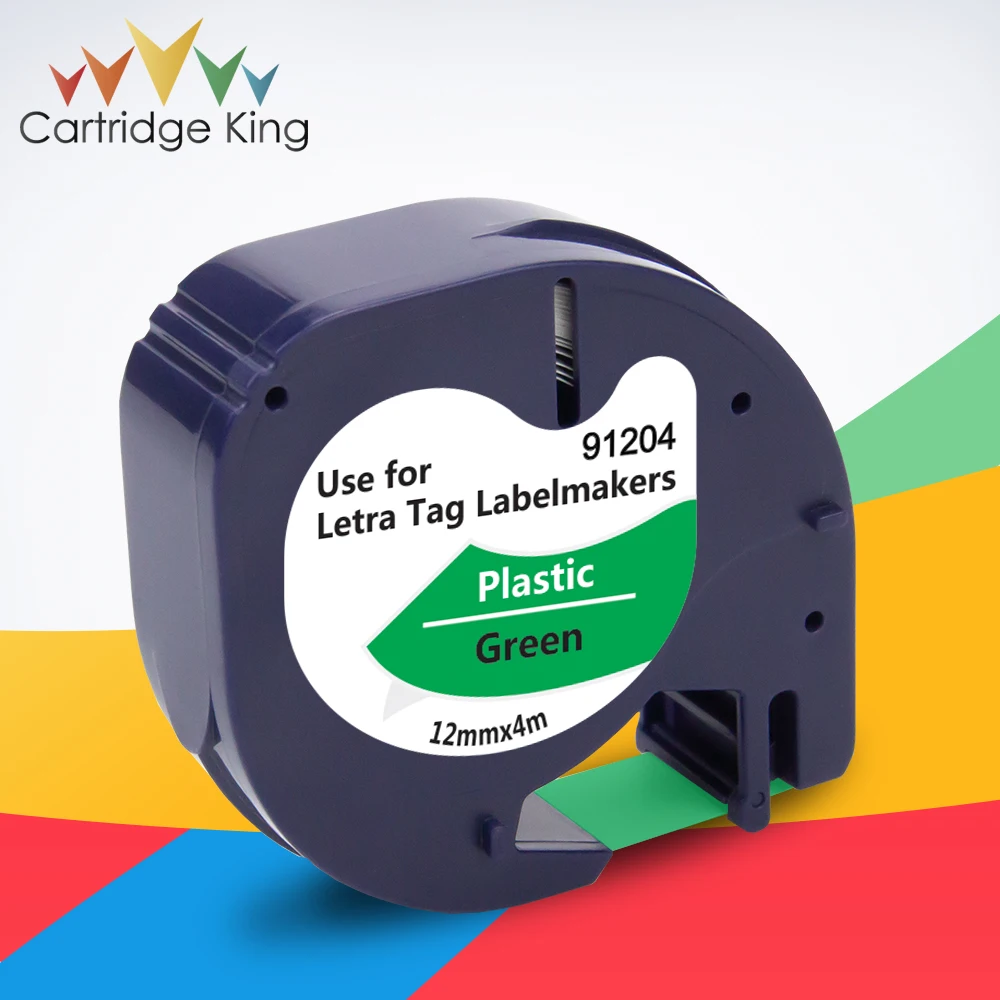 91204 12 мм лента для маркировки LetraTag черная на зеленой ленте Dymo LT100H принтер этикеток