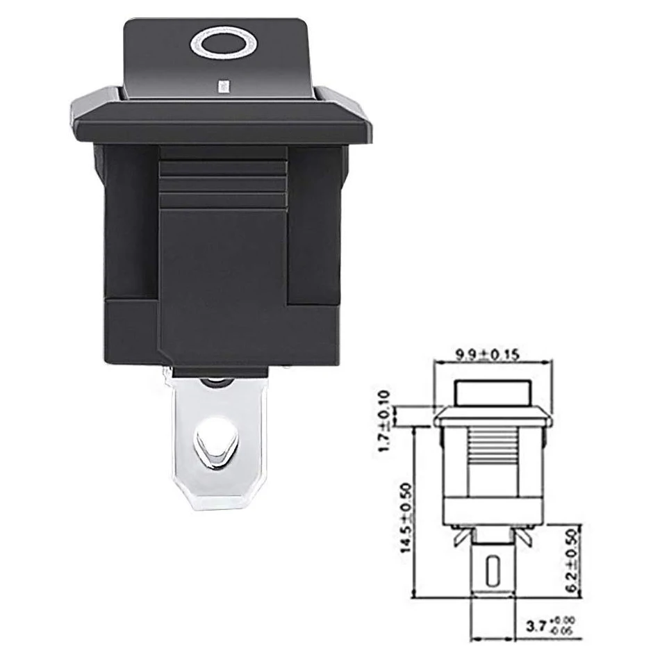 5 шт. клавишный переключатель контурный 2-контактный кнопка вкл./выкл. оснастка