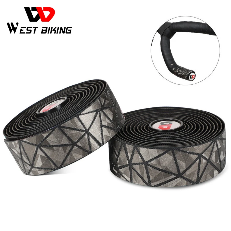 

WEST BIKING Soft Road Bicycle Handlebar Tape Professional Anti-slip Bike Handlebar Tape Shock Absorption Cycling Wrap End Plug