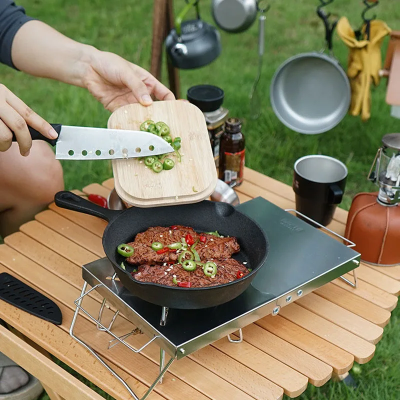 

Outdoor Folding Portable Insulation Table Stainless Steel Burner Bracket Barbecue Mini Table Gas Stove Camping Stove Accessories