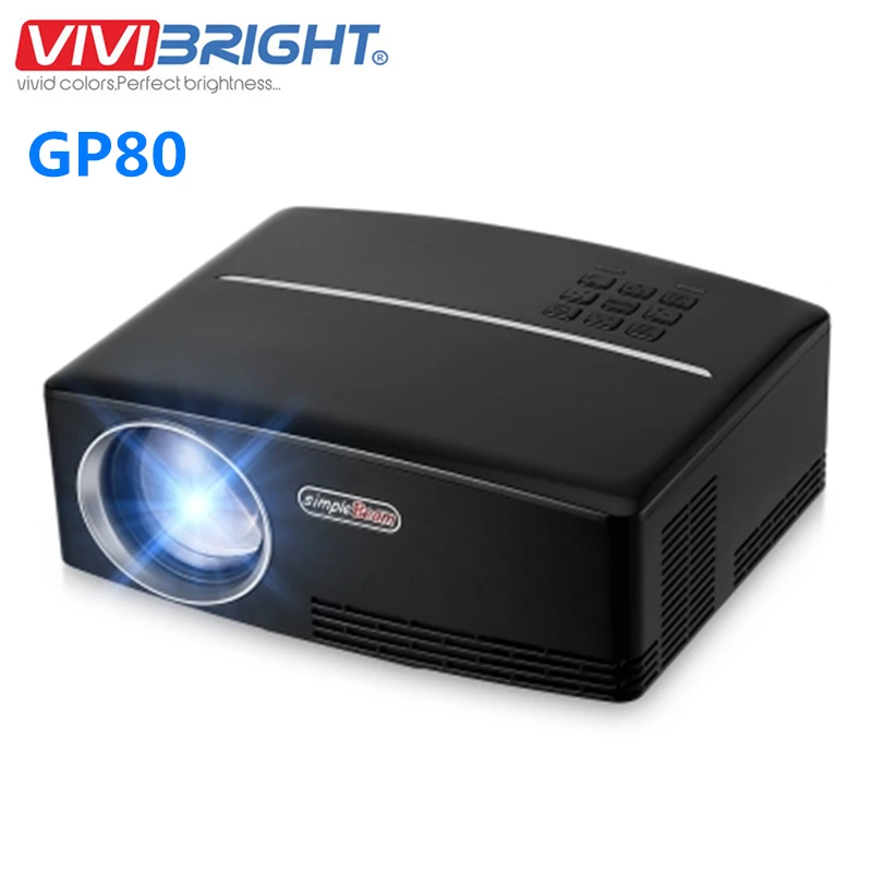 VIVIBRIGHT GP80 1080P проектор lcd Портативный Домашний кинотеатр 800x480P мини HDMI лазерный ТВ