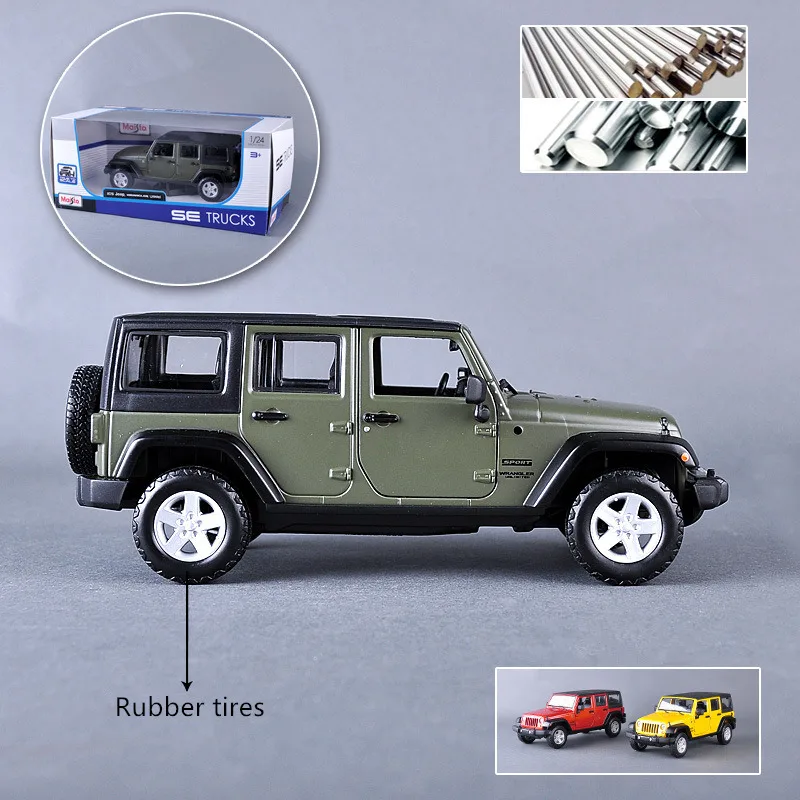 Maisto 1:24 2015JEEP Wrangler гоночный автомобиль с откидным верхом брелок для автомобильных