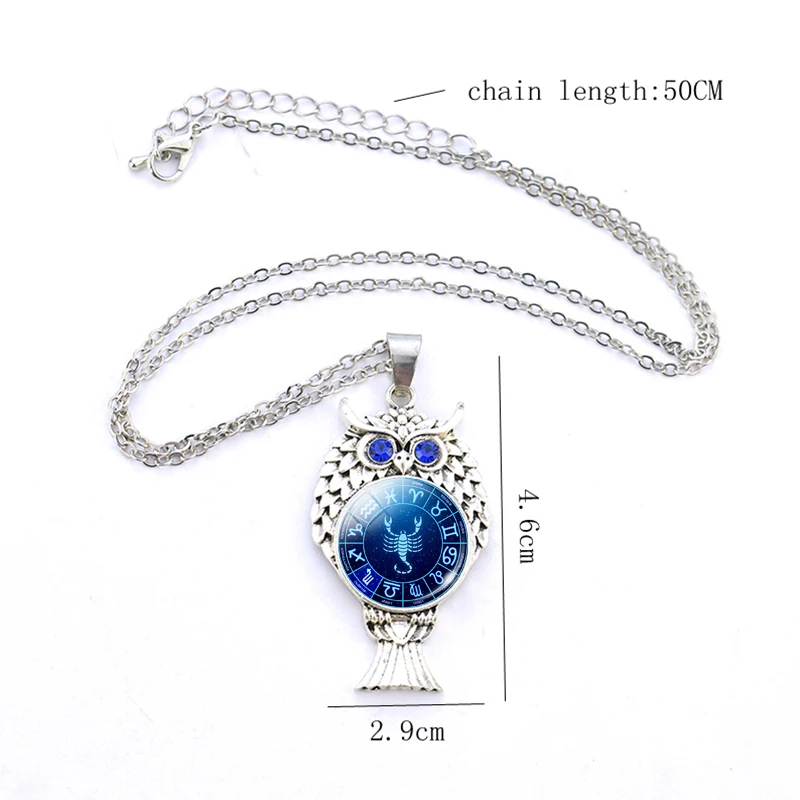 Ожерелье с подвеской в виде совы 12 знаков зодиака | Украшения и аксессуары