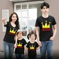 king queen prince princess crown t shirt family matching outfits mom and dad and children t shirt