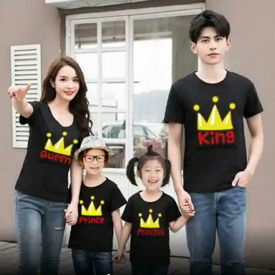 Футболка King Queen Корона принца принцессы Семейные костюмы футболка для мамы и папы