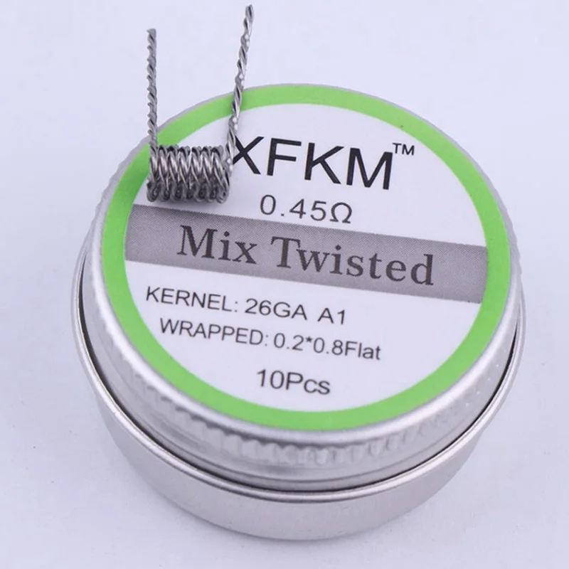 

Flat Twisted Wire Fused Clapton Hive Premade Wrap Wires Alien Mix Twisted Quad Tiger Coils Heating Resistance Rda Coil