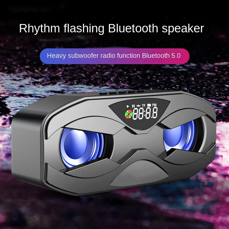 

M8 Cool Robot Design Bluetooth Speaker LED Rhythm Flash Wireless Loudspeaker FM Radio Alarm Clock TF Card Support Subwoofer M5