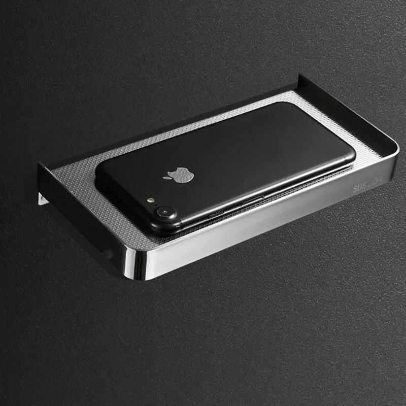 

Nail Or Nail Free bathroom Stainless Steel Phone Holder rack toilet paper holder accessories