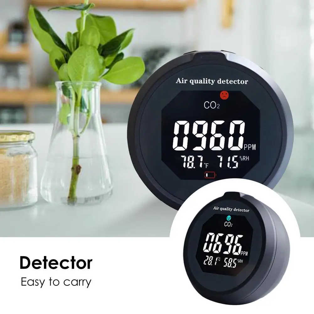 

Монитор качества воздуха портативный детектор CO2 Измеритель температуры и влажности лазерный инфракрасный датчик тестер цифровой монитор ...