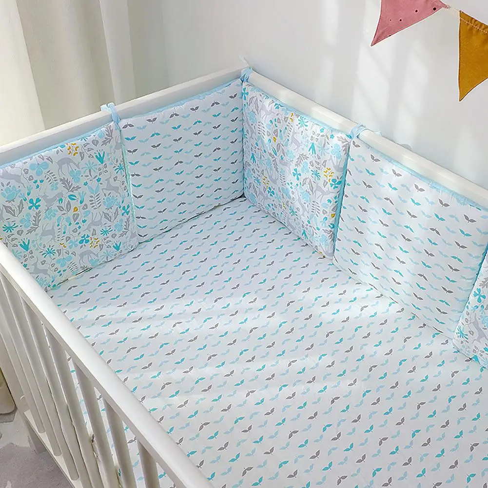

Baby Bed Circumference Mattress Cartoon Embroidered Sofe And Breathable Pure Cotton Material Household Widely Used Crib Bumper