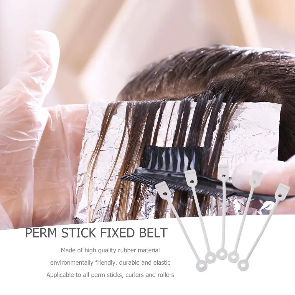 

50pcs/set Pro Perm Rod Long Hair Curler Replacement Elastic Rubber Bands Roller Hair Shaping Styling Tool