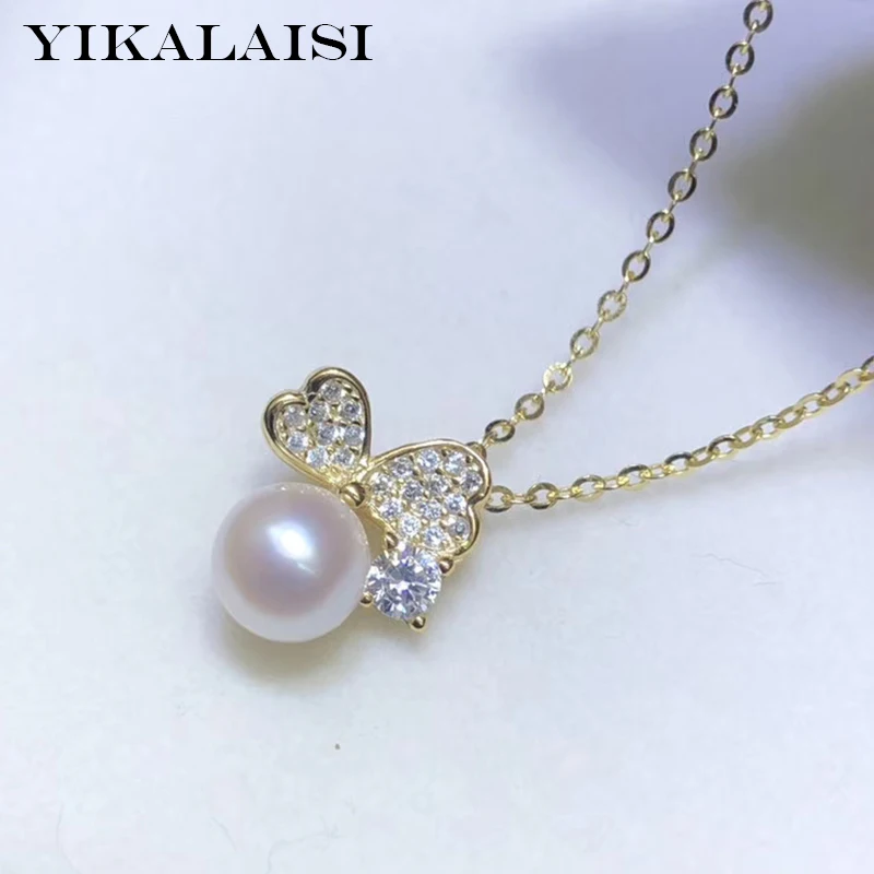 

YIKALAISI 925 Sterling Silver Jewelry Pearl Pendants 2020 Fine Natural Round Pearl jewelry 6-7mm Pendants For Women wholesale