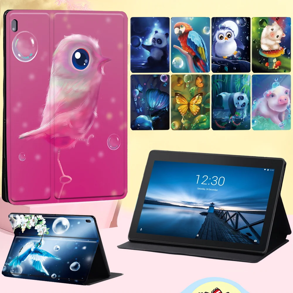 

New Tablet Case for Lenovo Smart Tab M10 FHD Plus/Lenovo Tab (E10/M10) 10.1" High Quality Cute Animal Leather Stand Cover Case