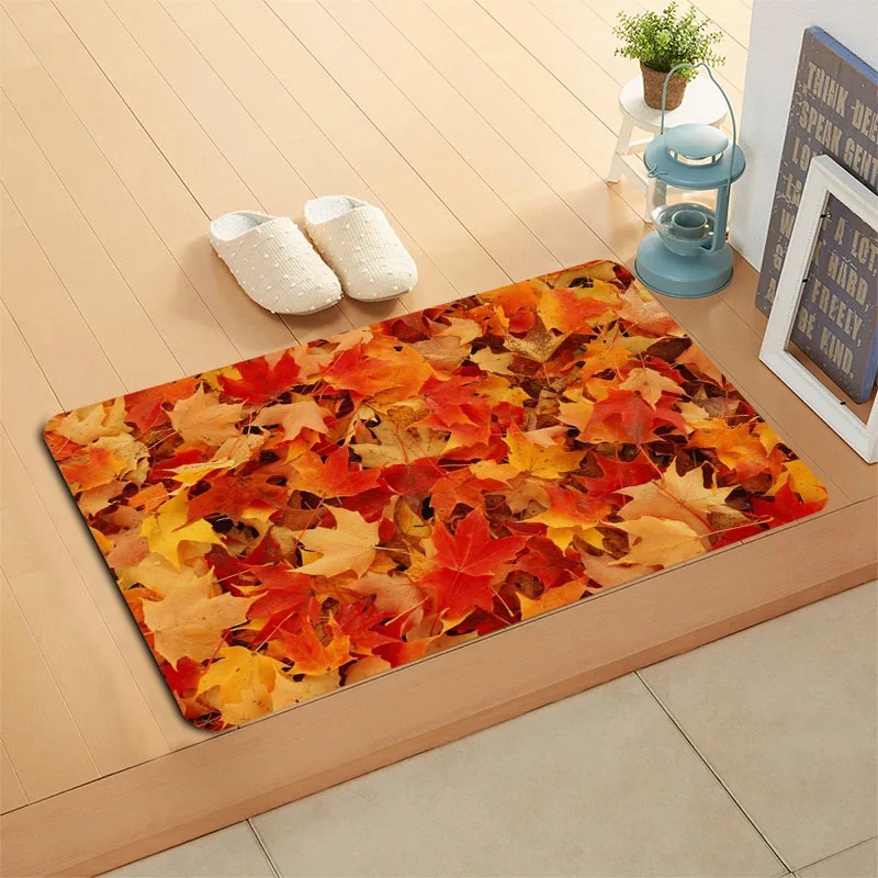 

Custom Leaf Door Mat Hallway Balcony Kitchen Mats Anti-slip Rug Living Room Bathroom Carpet Doormats Bath