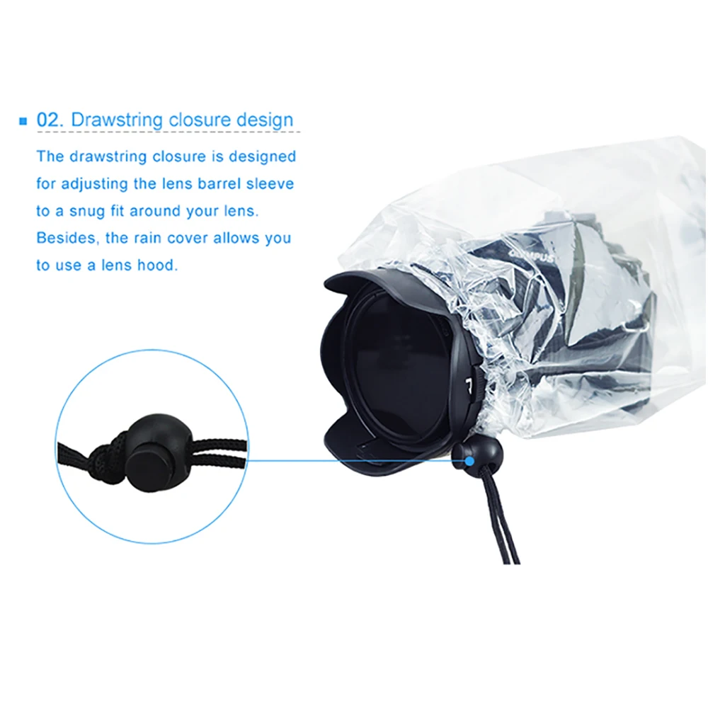 Водонепроницаемый дождевик JJC для камеры защитный плащ Canon Nikon Sony Fuji Panasonic DSLR SLR